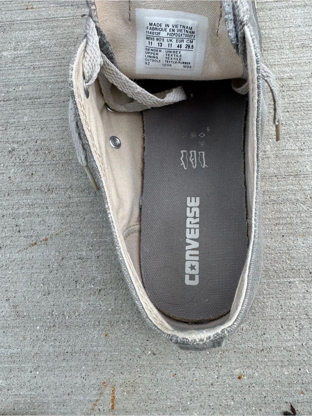 Vintage Converse Chuck Taylor All Star Faded Gray Low Top Sneakers Men’s 11
